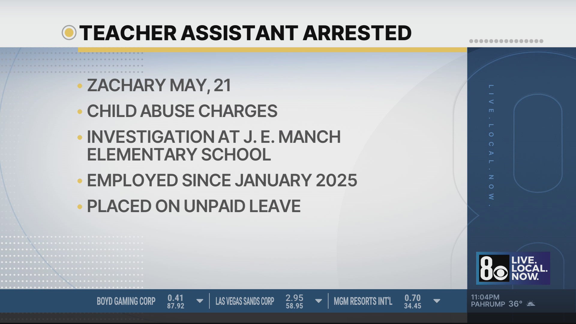 Police arrest CCSD teacher assistant on child abuse charge – KLAS