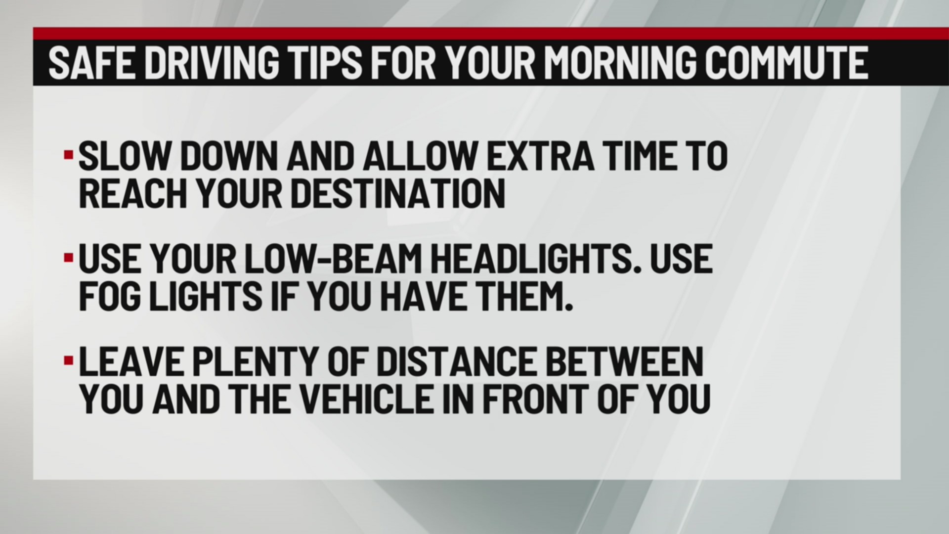 Safety tips: Dense fog advisory could cause a tricky morning commute in ...