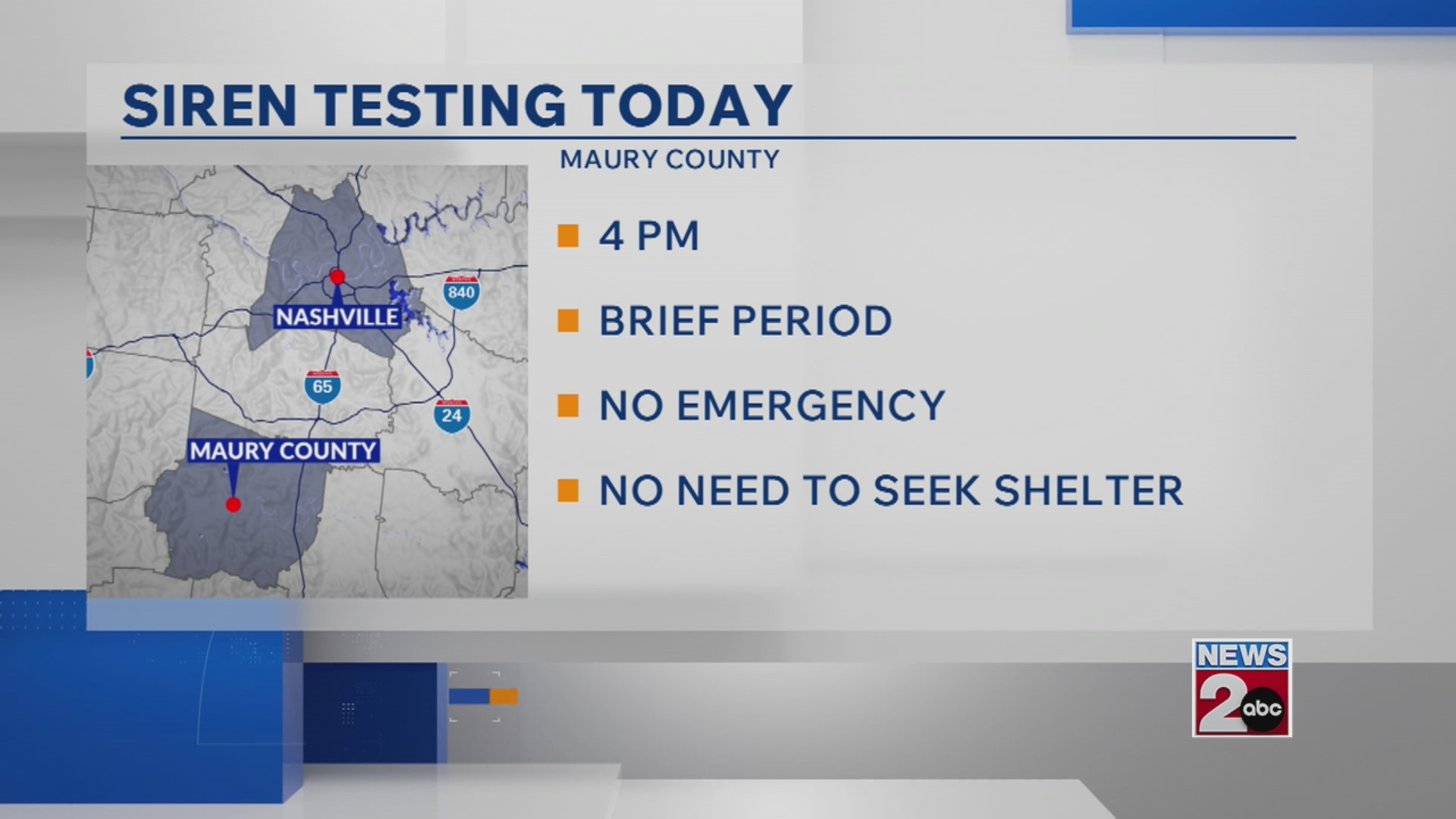 Maury County siren testing on Monday – WKRN News 2