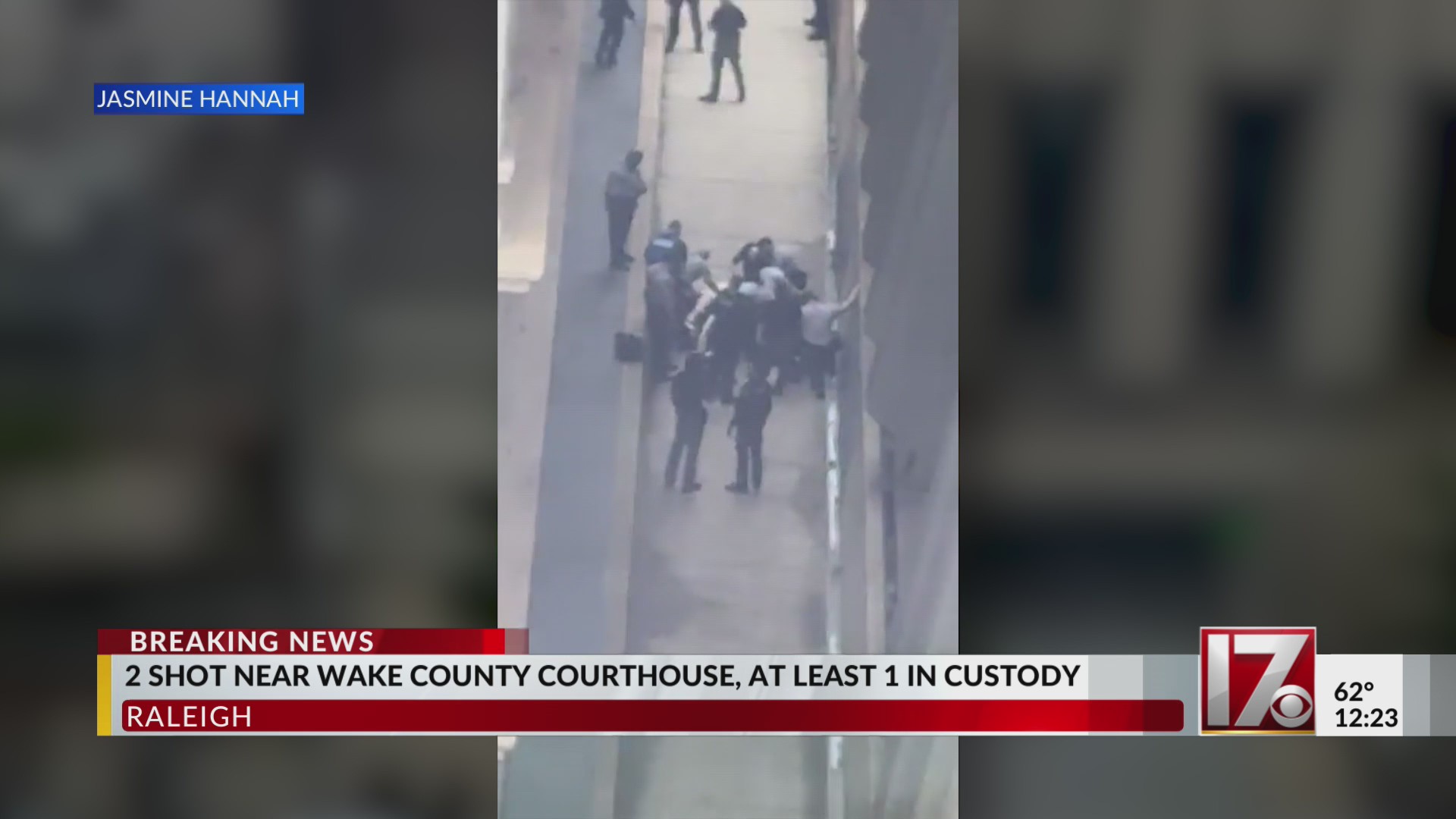 One in custody after two shot near Wake County Courthouse – CBS17.com