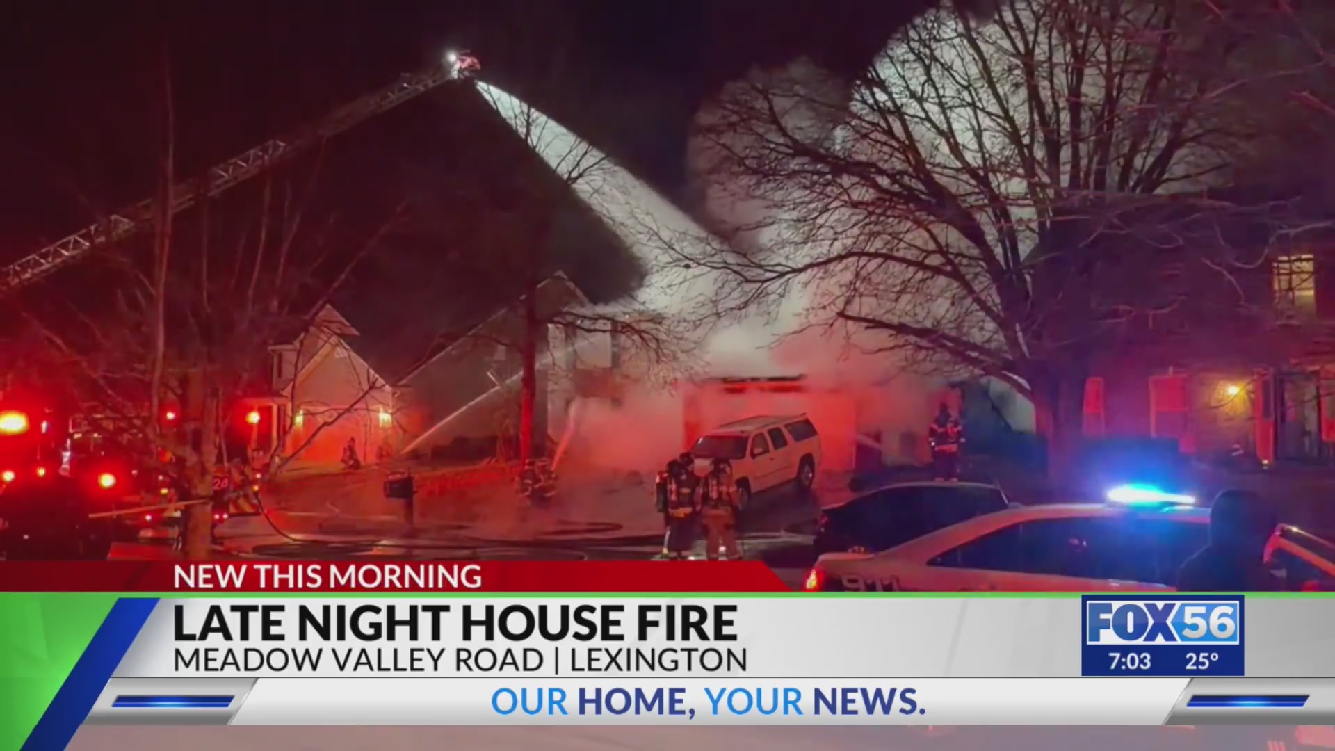 Fire crews battle blaze at Lexington home – FOX 56 News