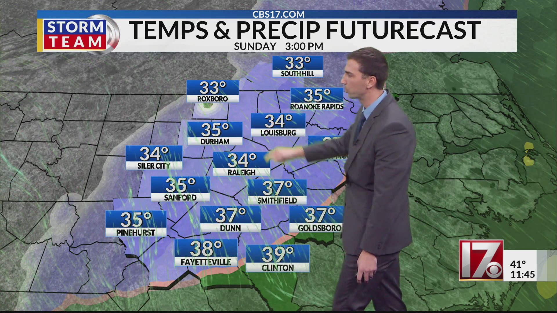 Rain and snow Sunday in central NC, cold for week ahead – CBS17.com