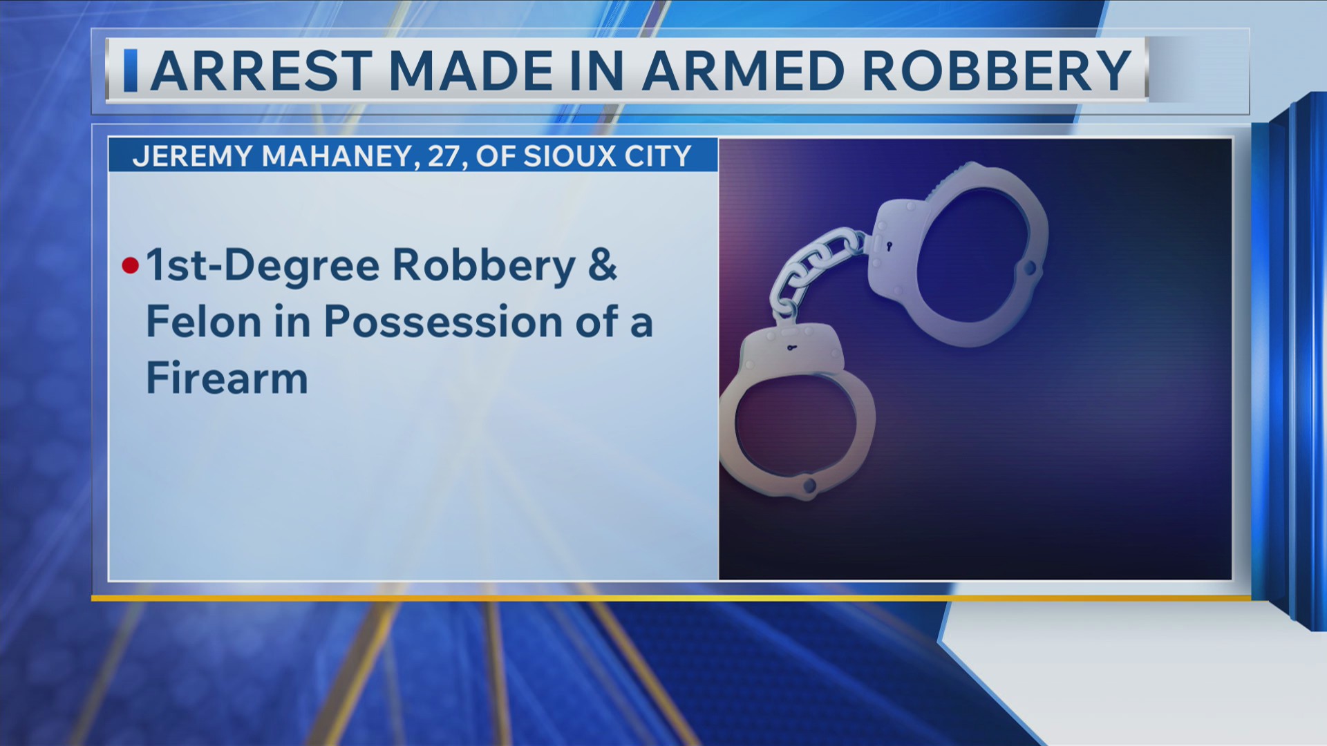 Sioux City Arrest made in Armed Robbery – KCAU 9 News | Sioux City, IA ...