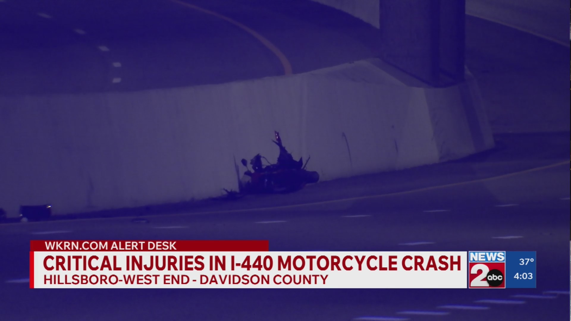 1 critically injured in motorcycle crash on I-440 – WKRN News 2