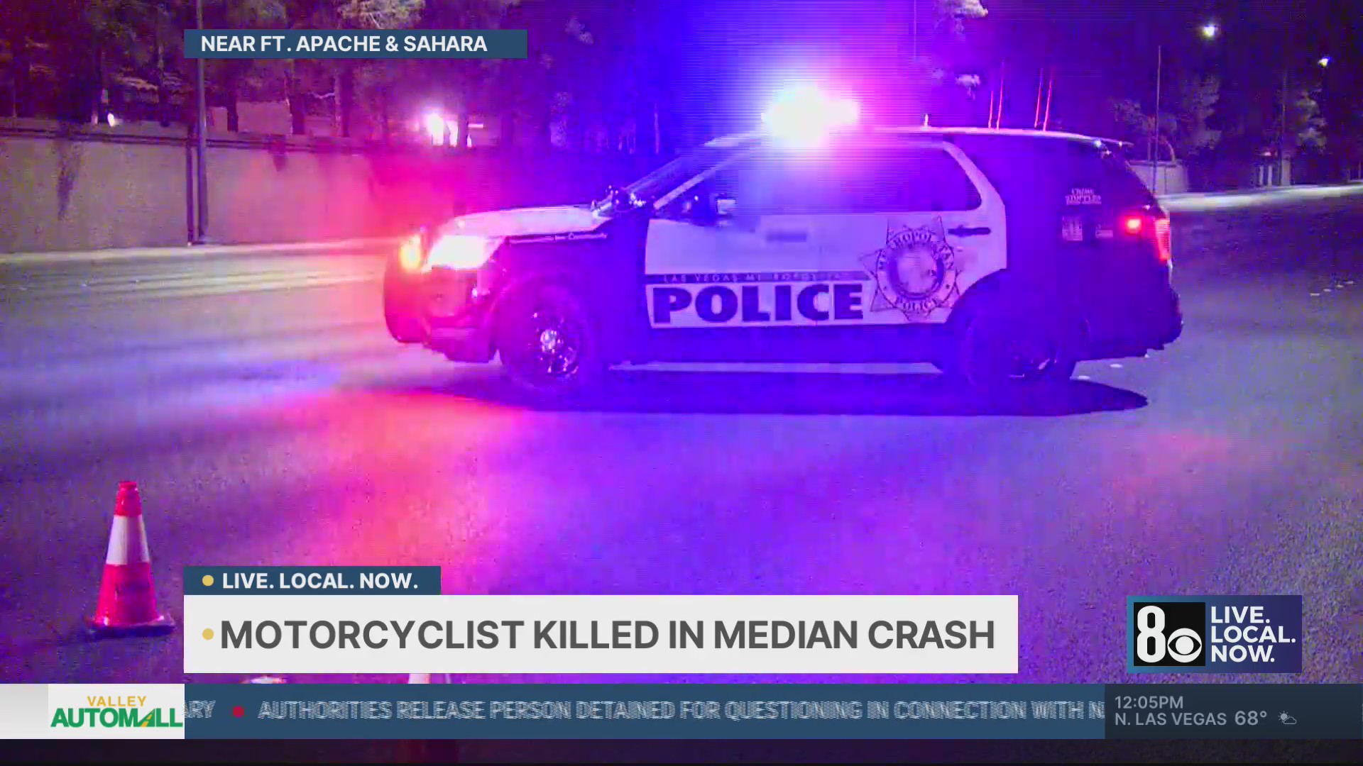 Motorcyclist killed in Las Vegas median crash – KLAS