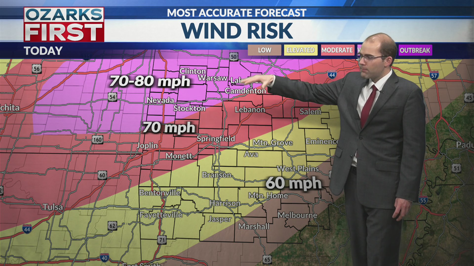 Damaging straight line winds tonight – KOLR – OzarksFirst.com