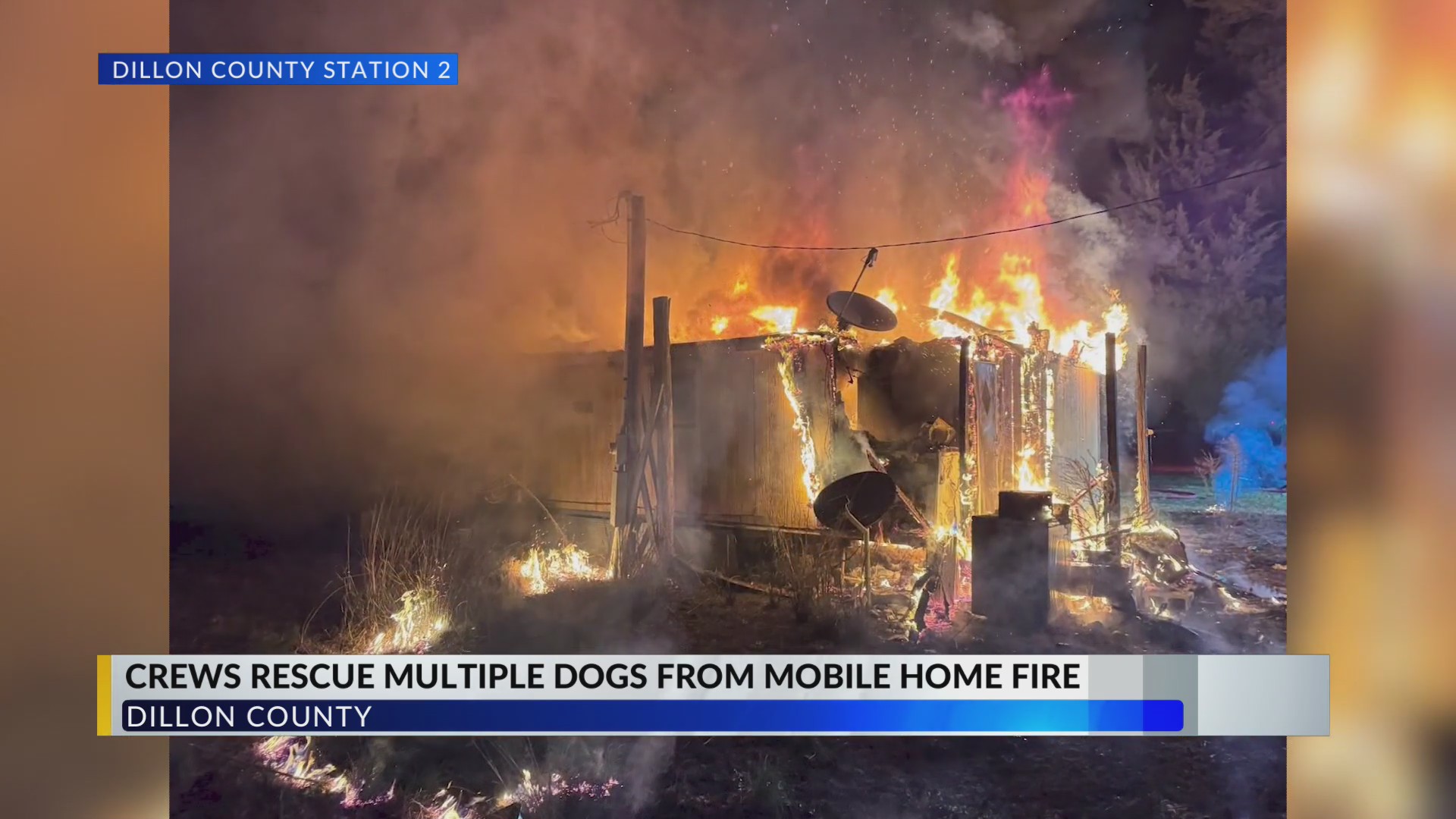 Fire destroys Dillon County double-wide mobile home; crews rescue a dog ...
