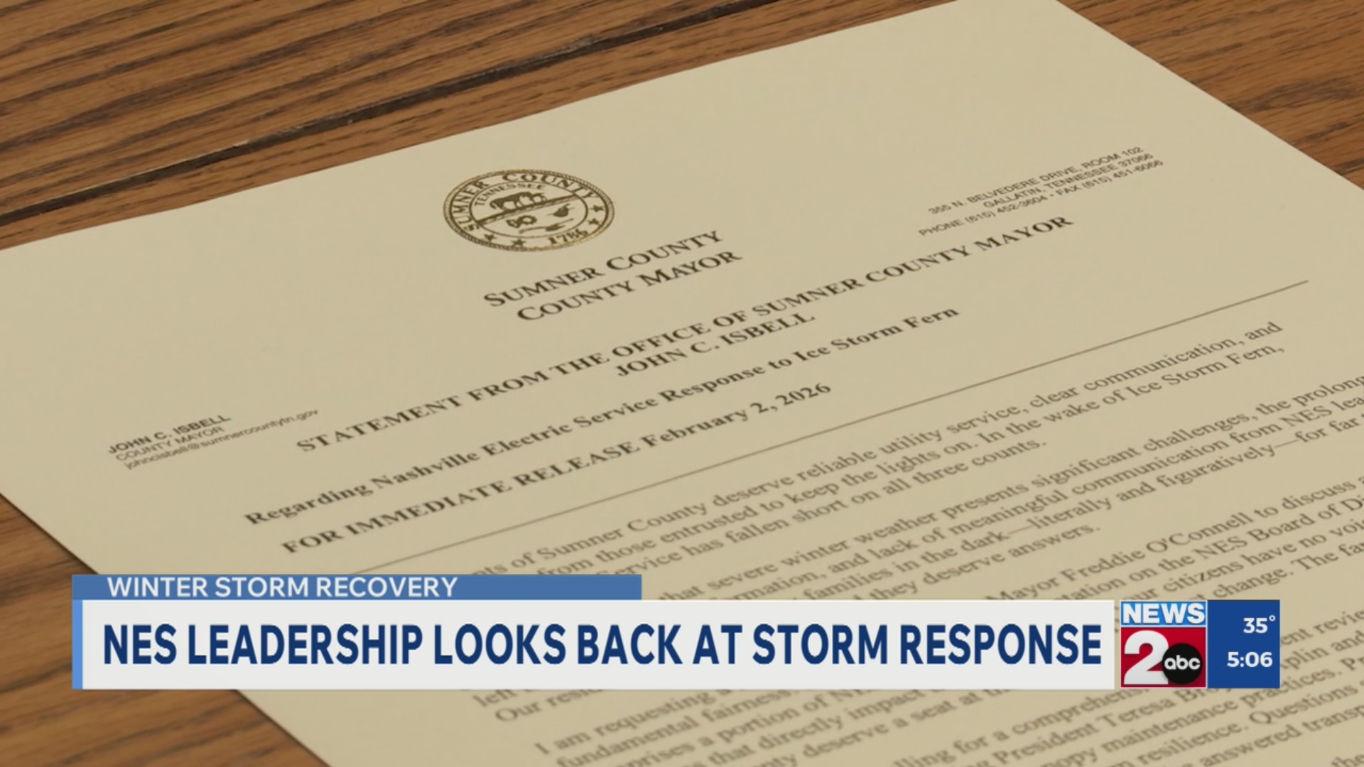 NES leadership looks back at storm response – WKRN News 2