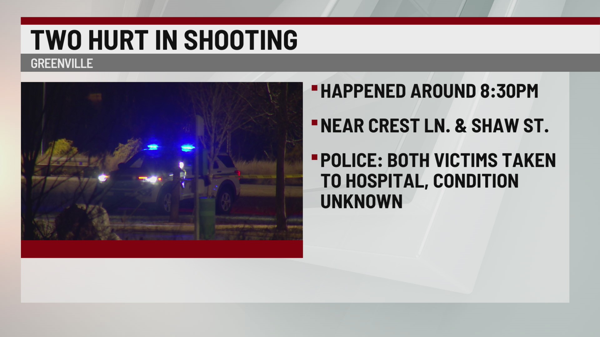 Two injured in Greenville shooting: Police – WSPA 7NEWS
