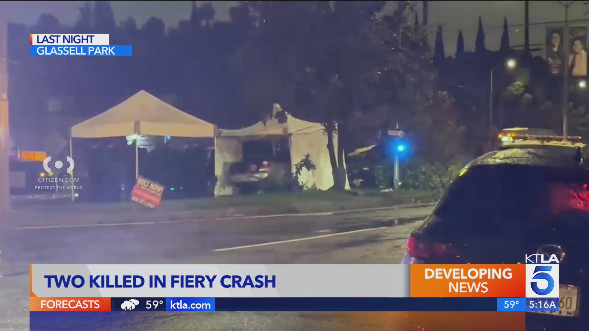 2 killed in fiery crash on rainy Christmas night in Glassell Park – KTLA