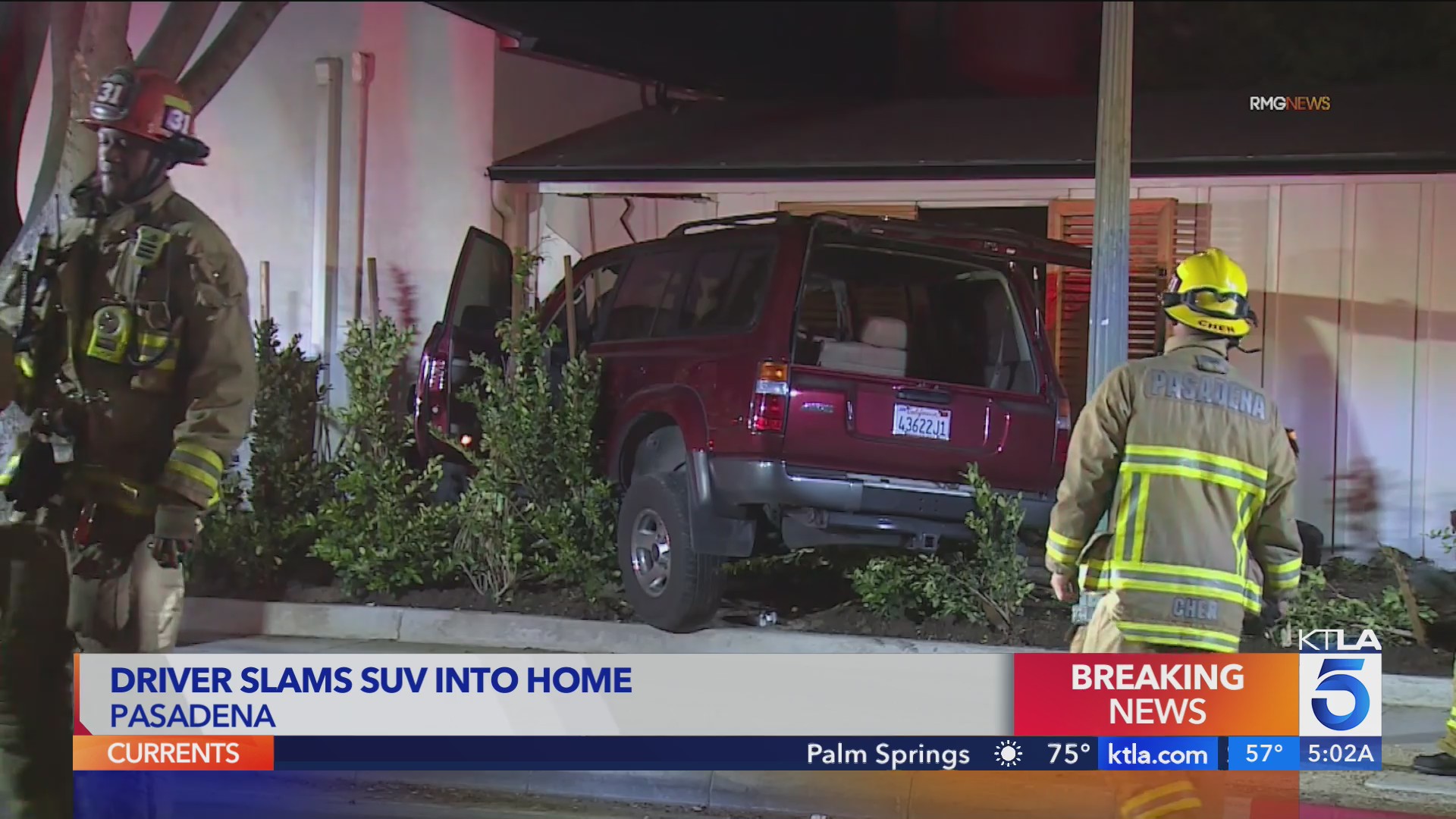 DUI suspected after SUV slams into Pasadena home – KTLA