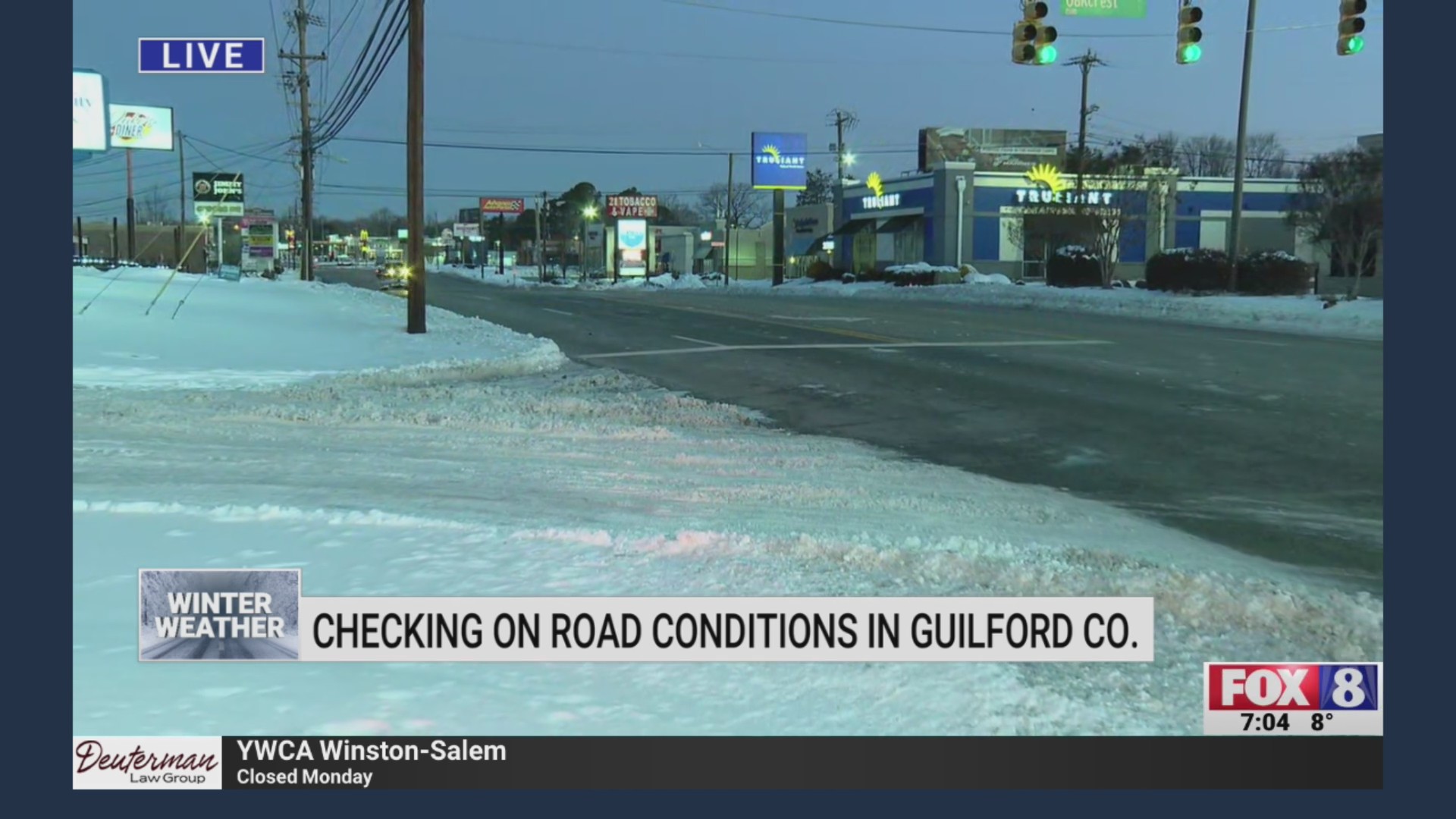 tobacco road weather What are the roads like in the Piedmont Triad on Monday morning?