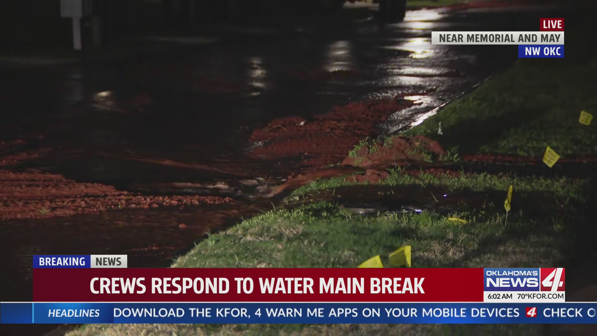 Crews respond to water main break in NW Oklahoma City – KFOR.com ...