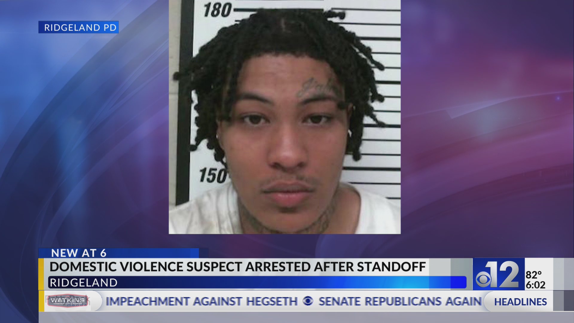 Domestic violence suspect arrested after Ridgeland standoff – WJTV