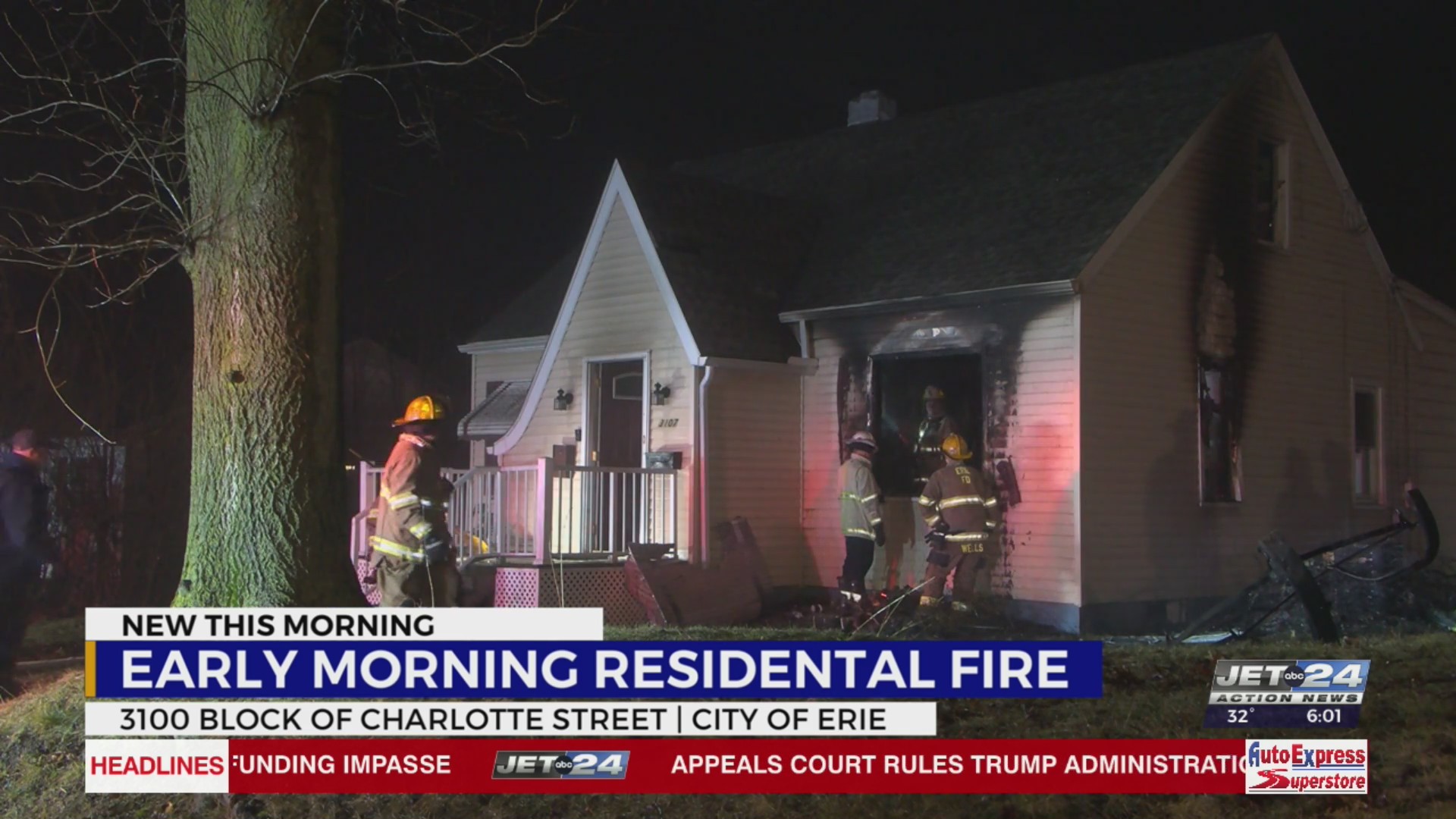 Crews battle early morning residential fire in City of Erie – WJET/WFXP ...
