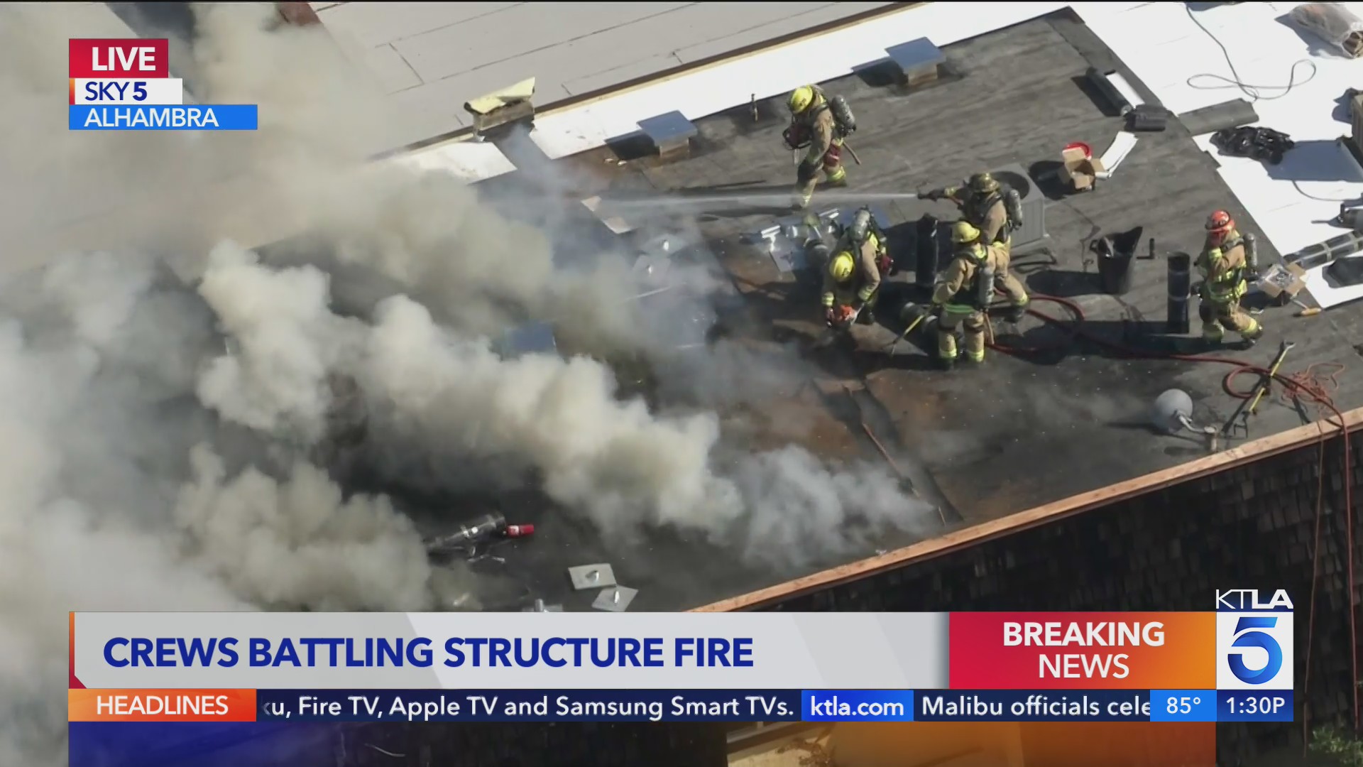 Crews battle structure fire in Alhambra – KTLA