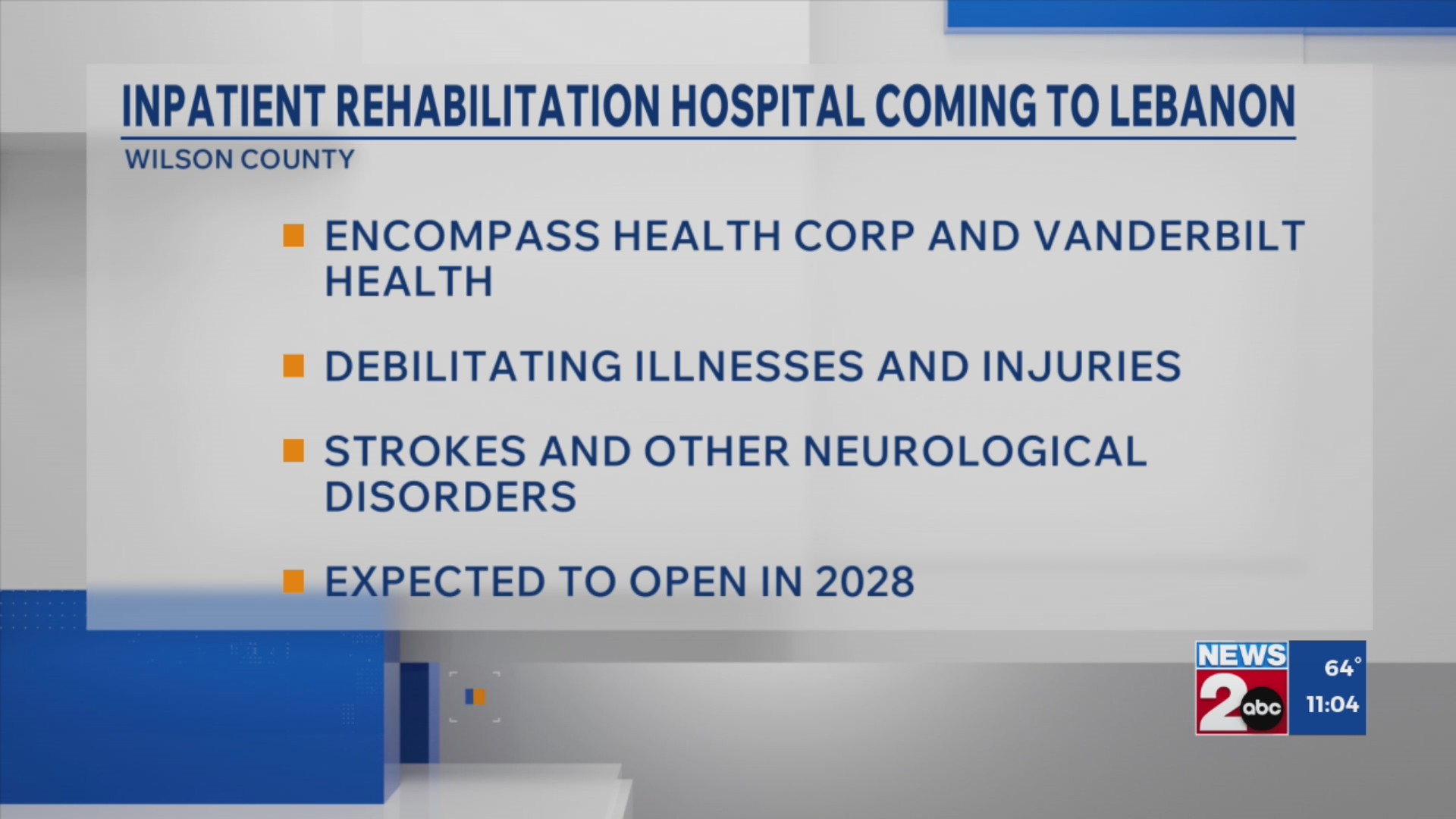 New rehab hospital coming to Lebanon – WKRN News 2