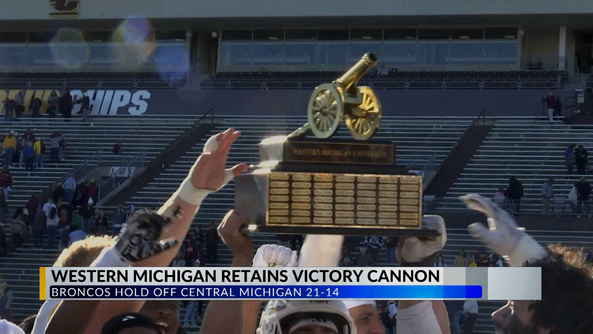 Lin Piks Western Michigan retains Victory Cannon after 21-14 win over Central ...