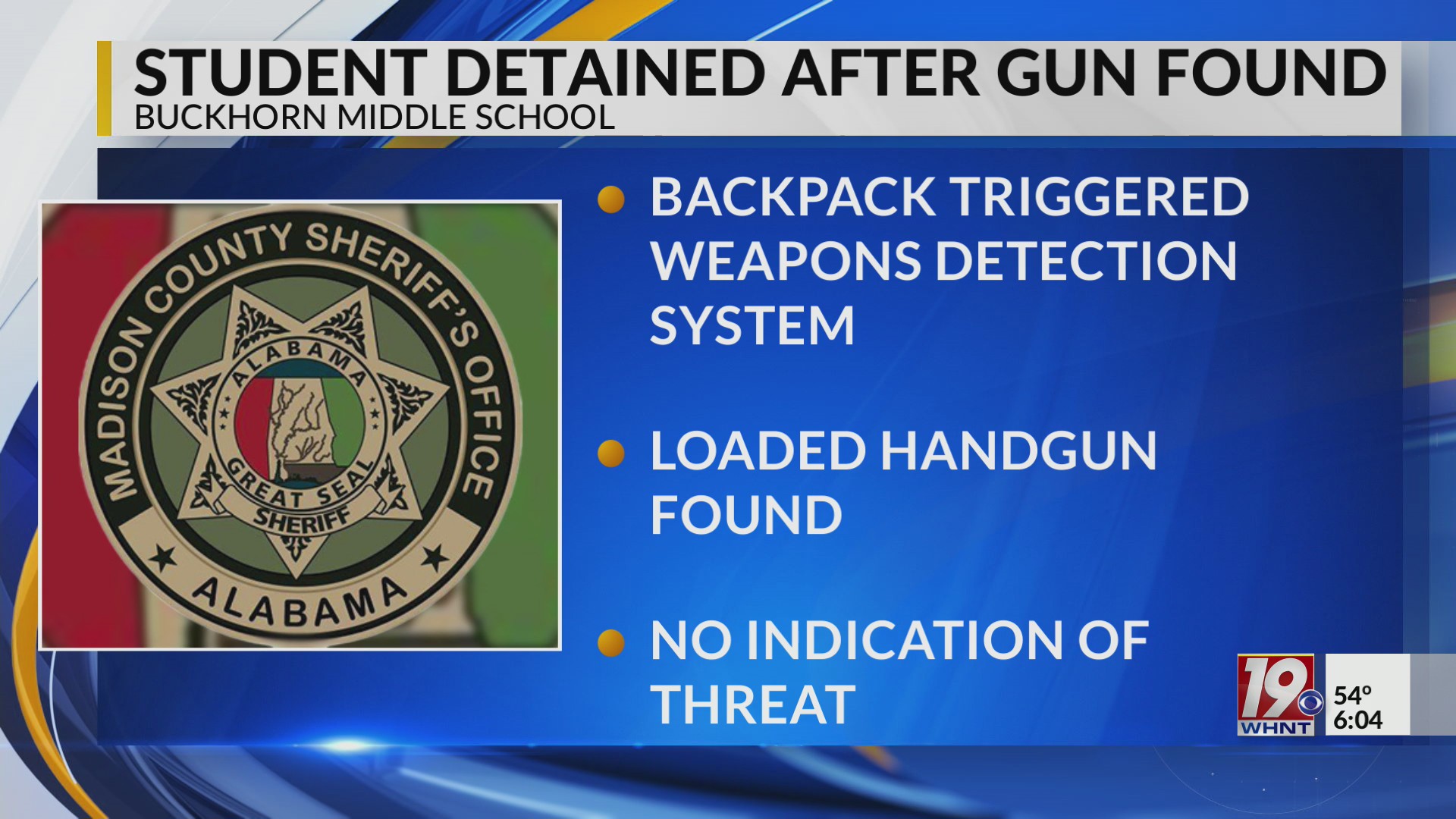 Student Arrested for Bringing Gun to School | March 12, 2026 | News 19 ...