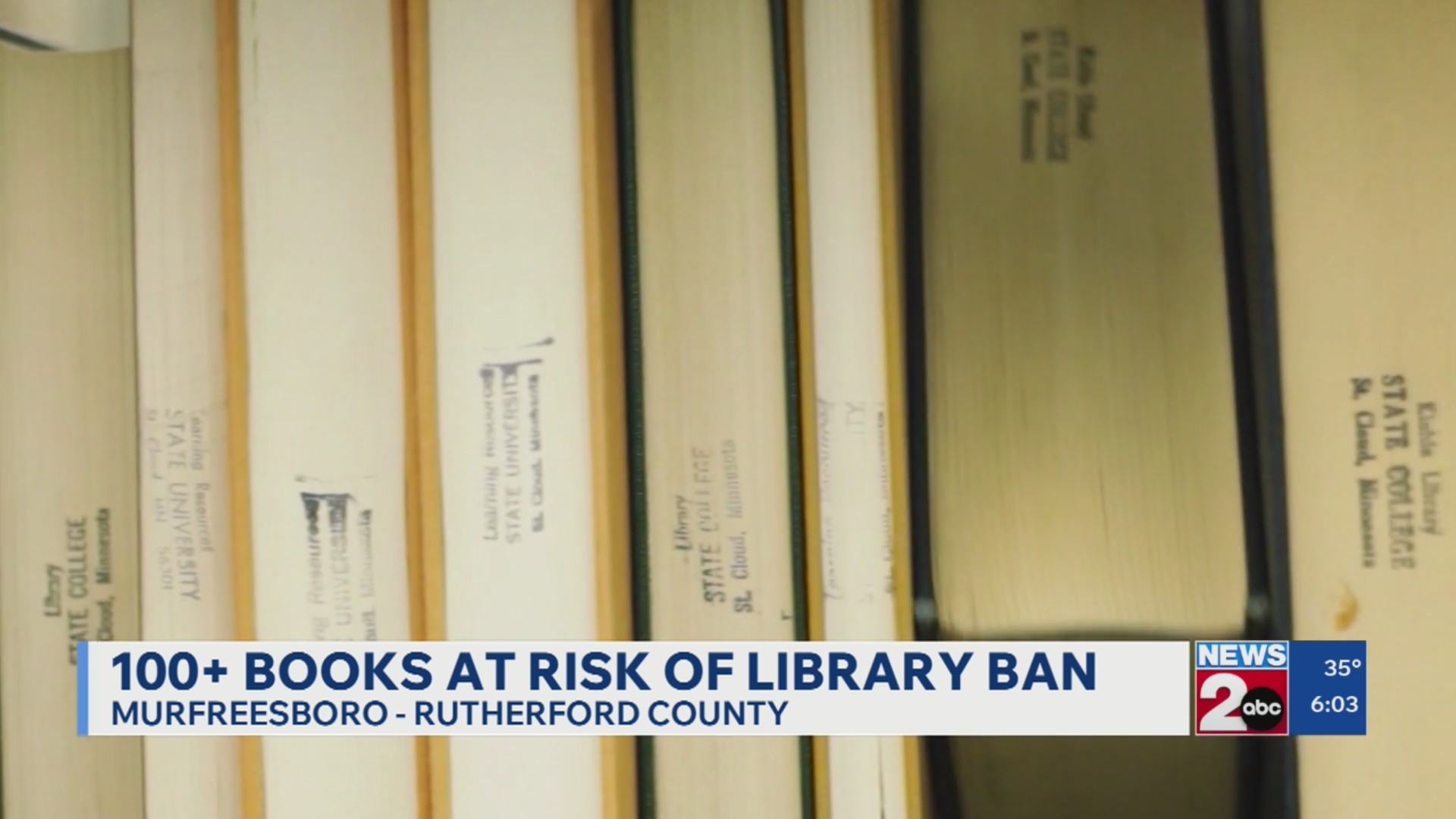 100+ books at risk of being banned in Rutherford County, TN – WKRN News 2