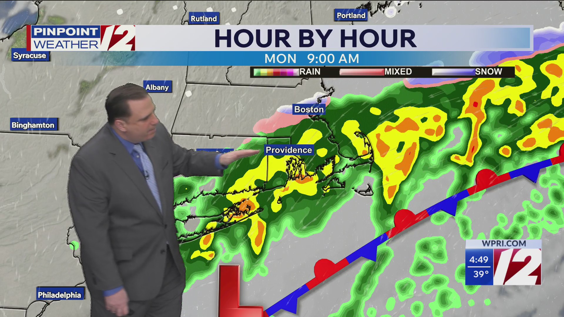 WPRI 12 Weather Forecast for 3/23/26: Rain this morning turning to snow ...