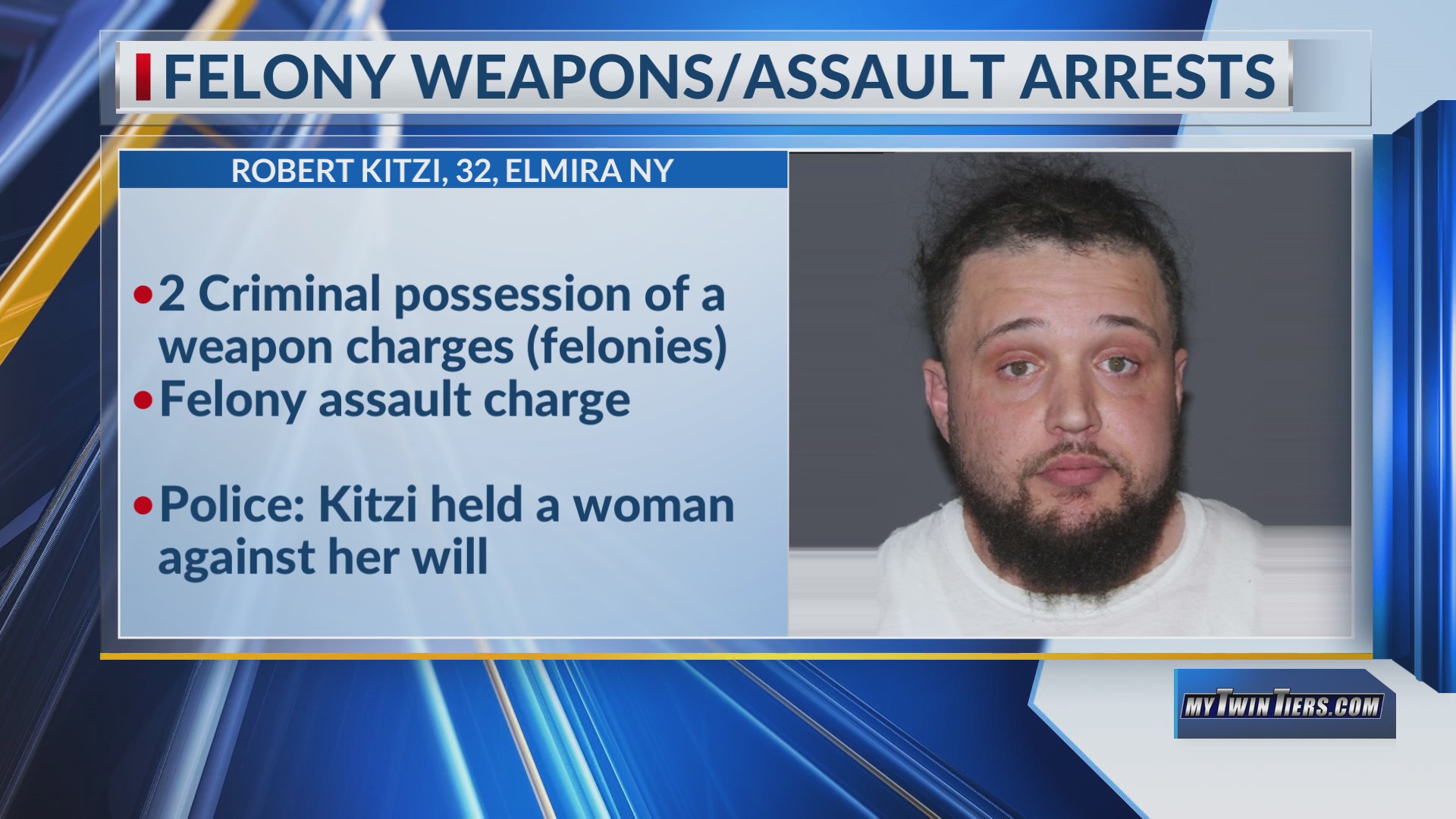 Elmira man arrested on assault and weapon charges – WETM – MyTwinTiers.com