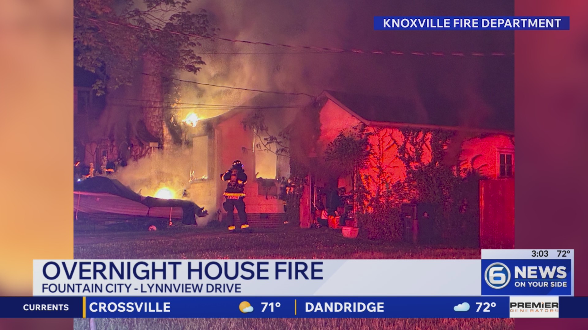 Early morning fire destroys Fountain City home – WATE 6 On Your Side