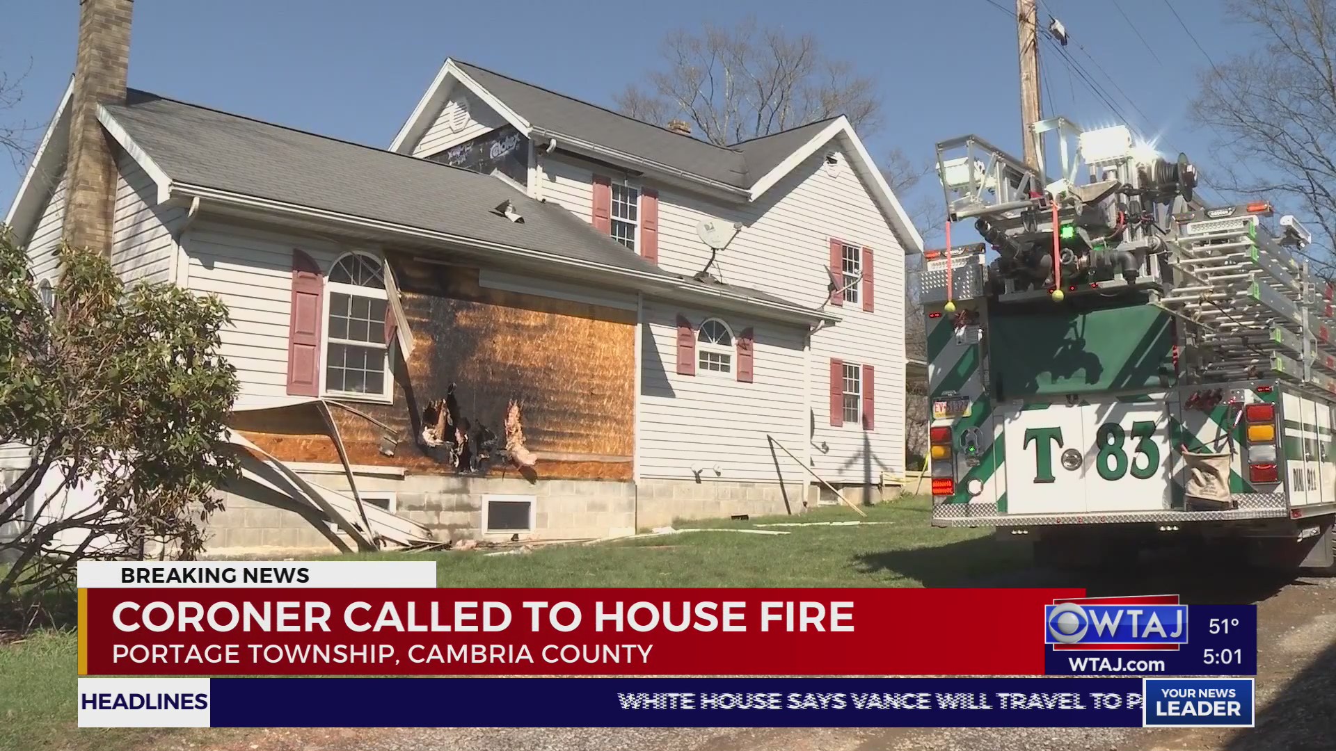 One dead in Cambria County house fire: Coroner – WTAJ | Your News Leader