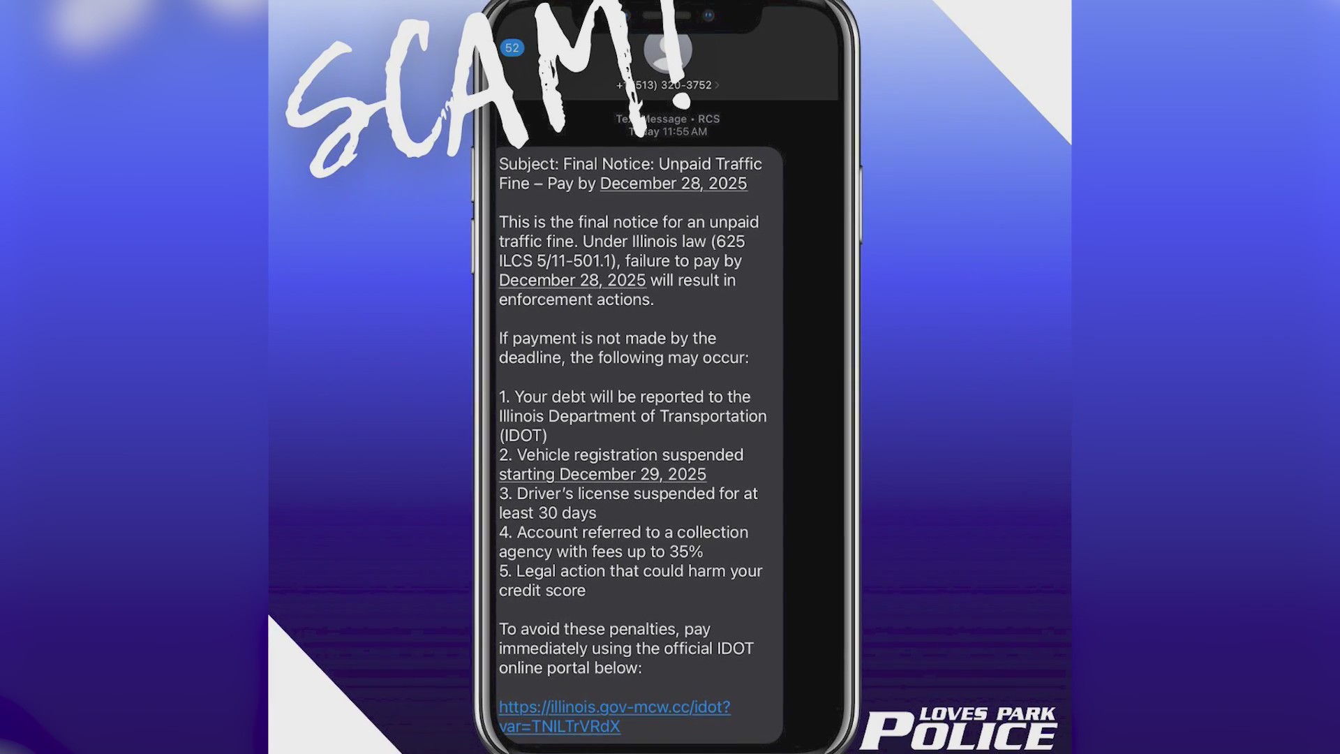 Police warn of surge in fake traffic fine scam messages in Love Park ...