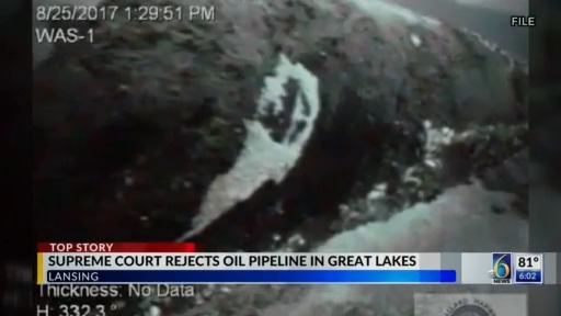 Michigan Supreme Court rejects oil pipeline in Great Lakes