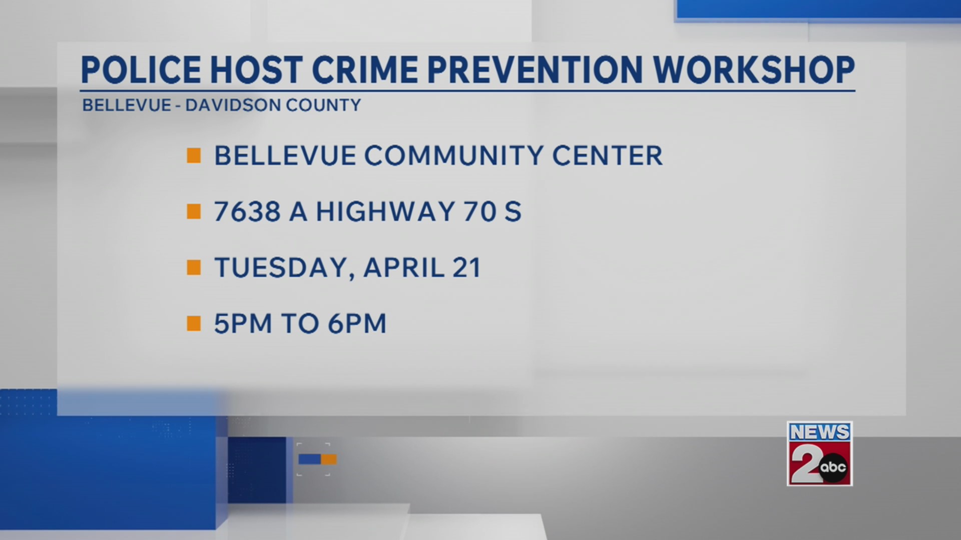 Metro police host crime prevention workshop – WKRN News 2