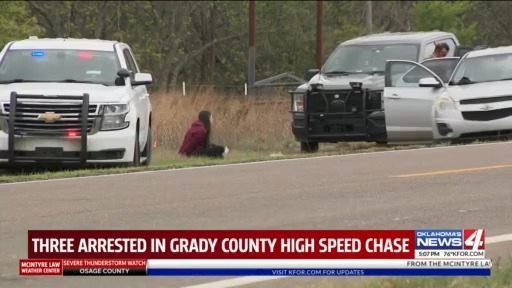 Three arrested in Grady County high-speed chase – KFOR.com Oklahoma City