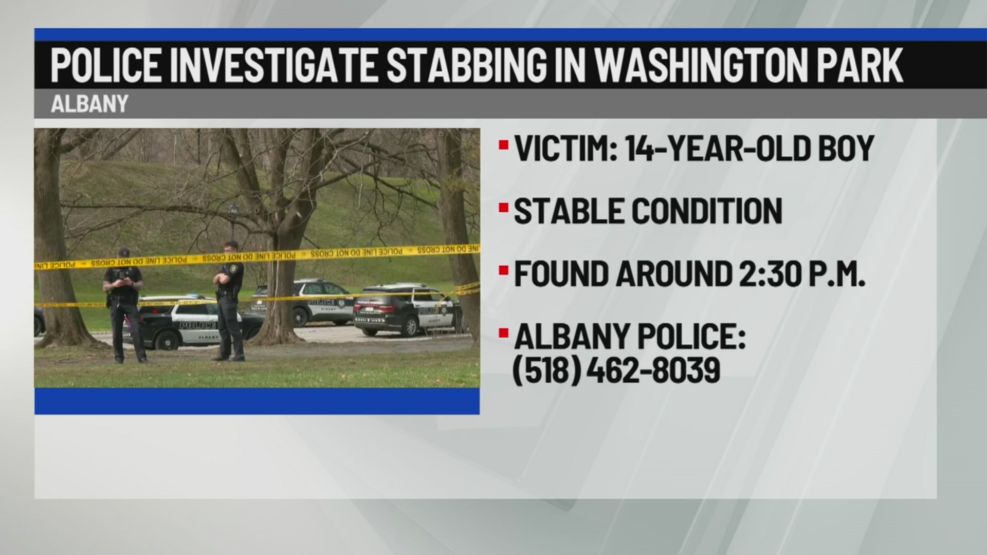 Police investigating stabbing in Washington Park in Albany – NEWS10 ABC