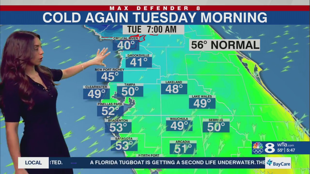 Chilly and breezy to start the work week in Tampa – WFLA
