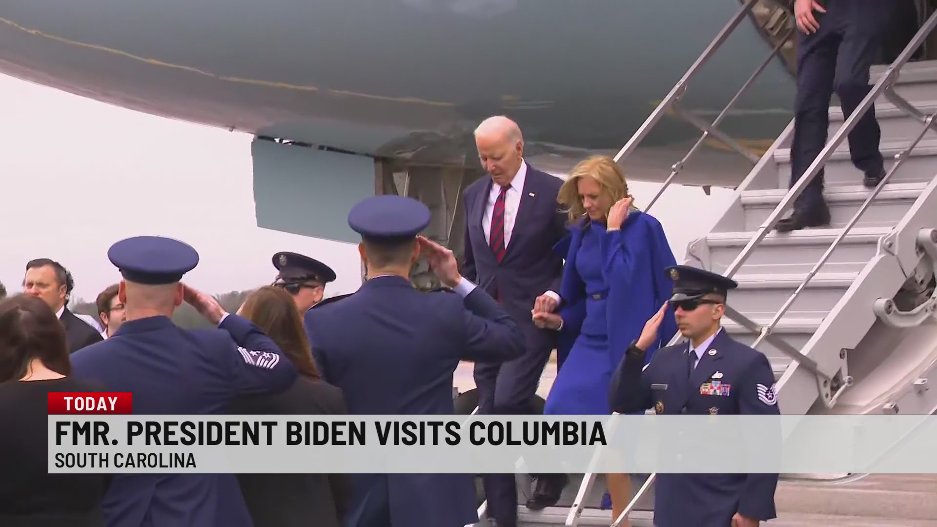 President Joe Biden in South Carolina after delayed commercial flight ...
