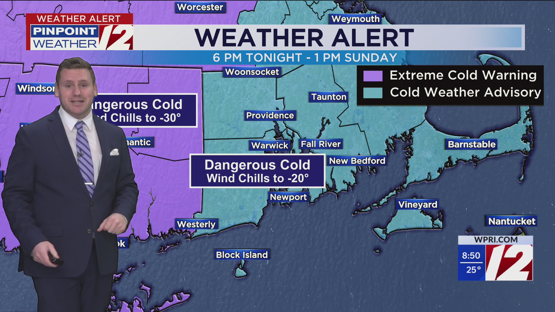 WPRI 12 Weather Forecast for 2/7/26: snow today; wind and cold tonight ...