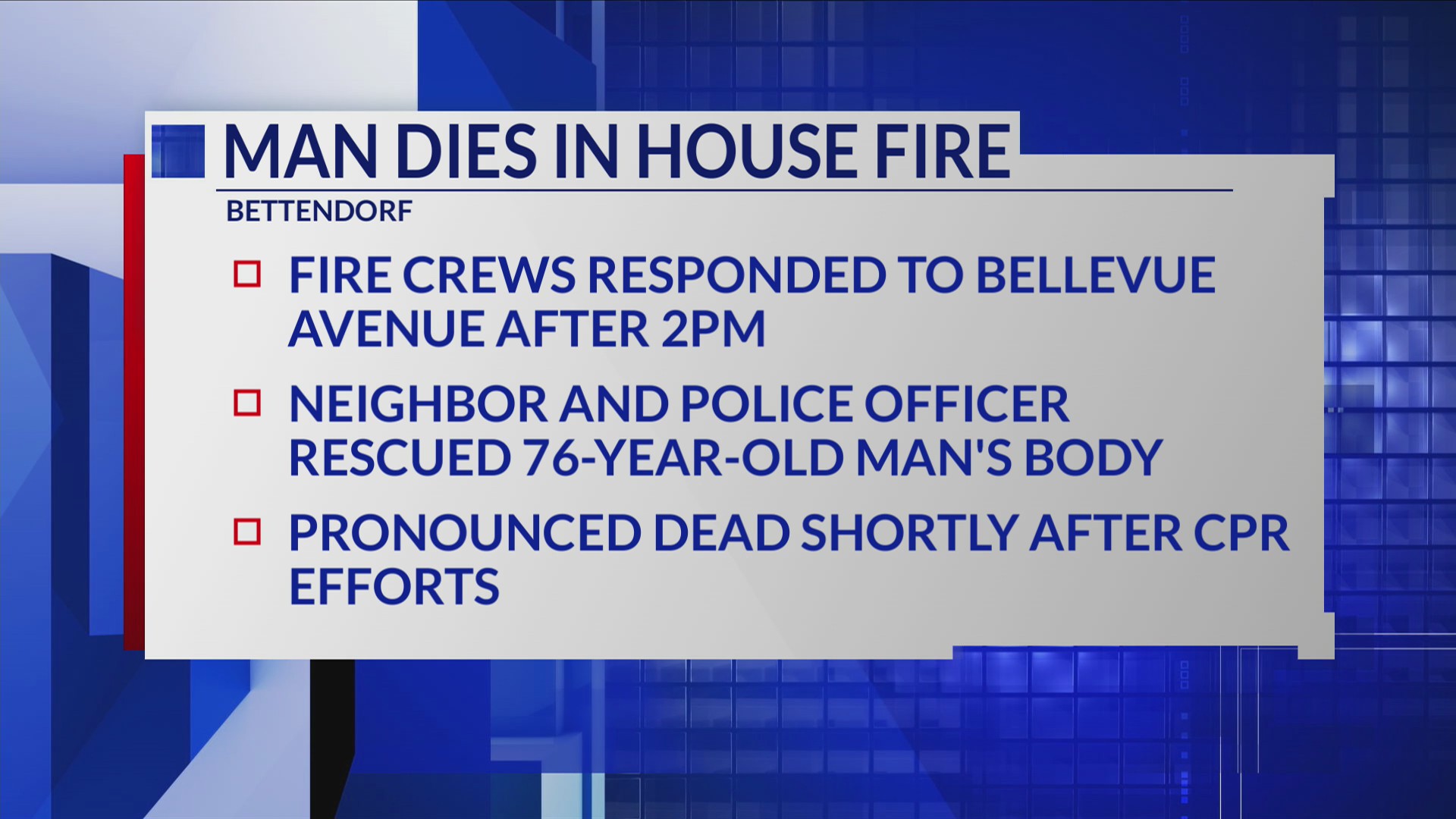One dead following Bettendorf house fire – WHBF – OurQuadCities.com
