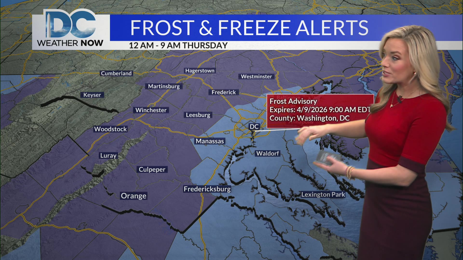 Frost, freeze alerts posted for the DMV into Thursday AM – DC News Now ...