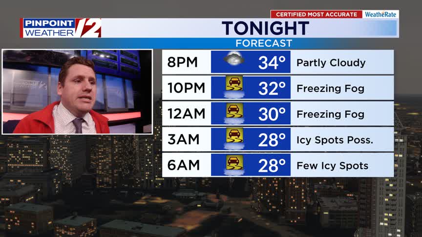 WPRI 12 Weather Now 1/8/26: Foggy, Few Icy Spots Tonight Into Friday ...