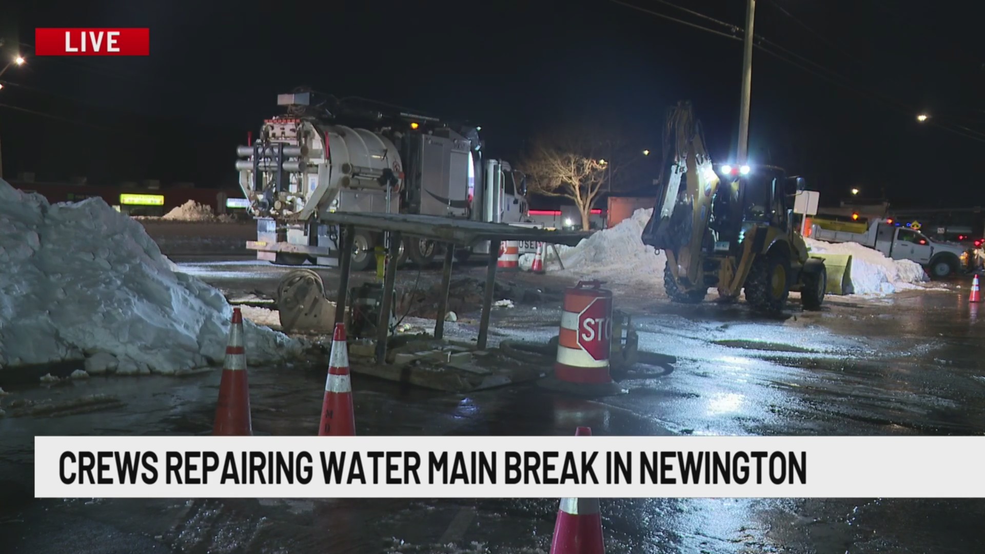 Crews respond to water main break on Berlin Turnpike in Newington ...