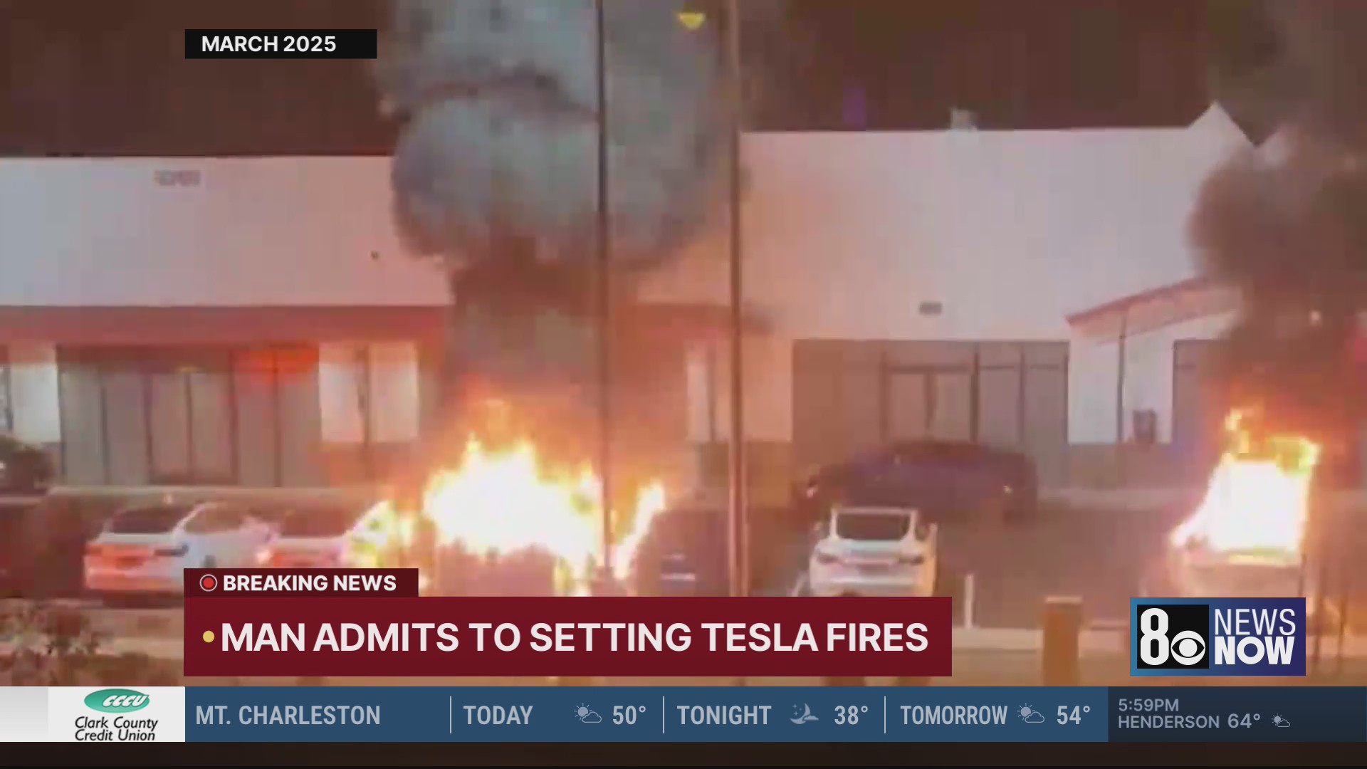 Man admits to firebombing Teslas at Las Vegas collision center – KLAS