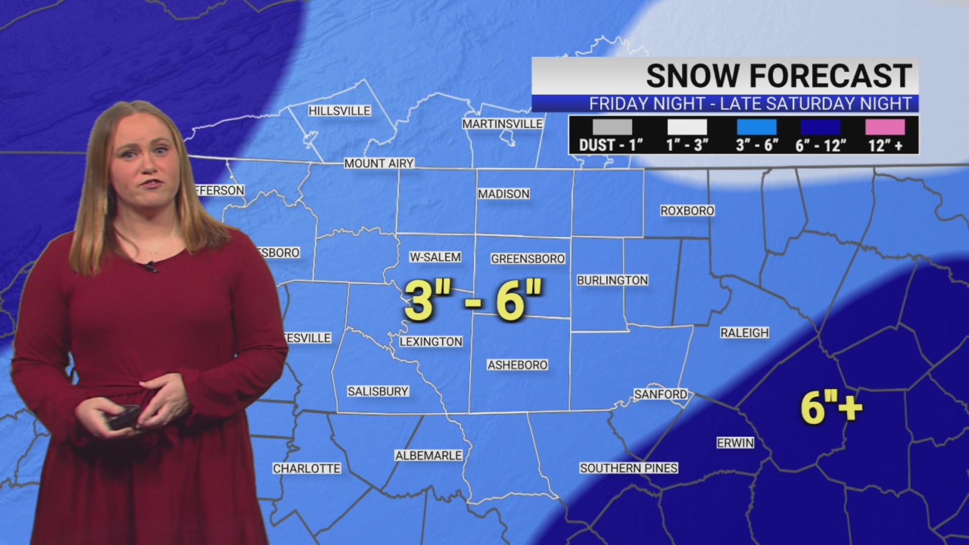 3 to 6 inches of fluffy snow forecast to fall in Triad this weekend ...