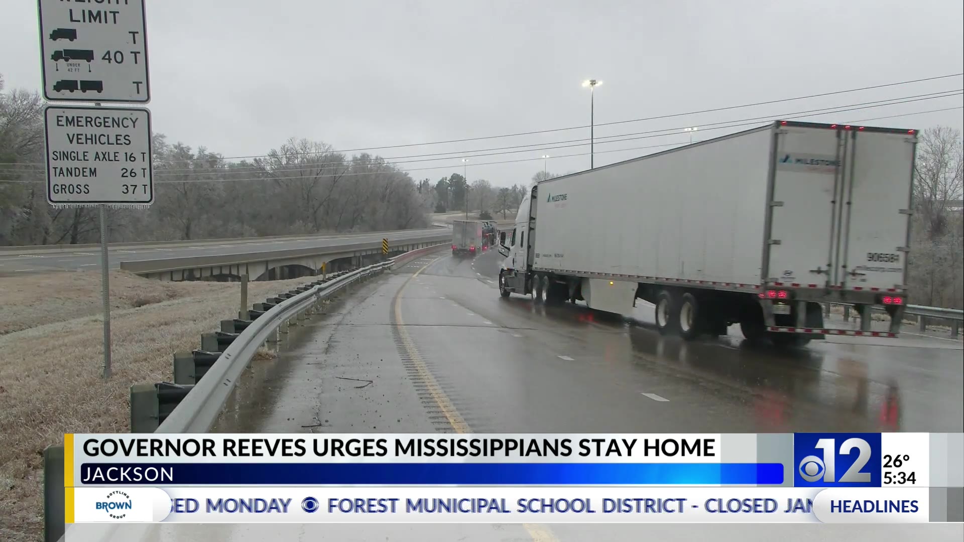 Mississippi governor urges residents to stay home during icy weather – WJTV