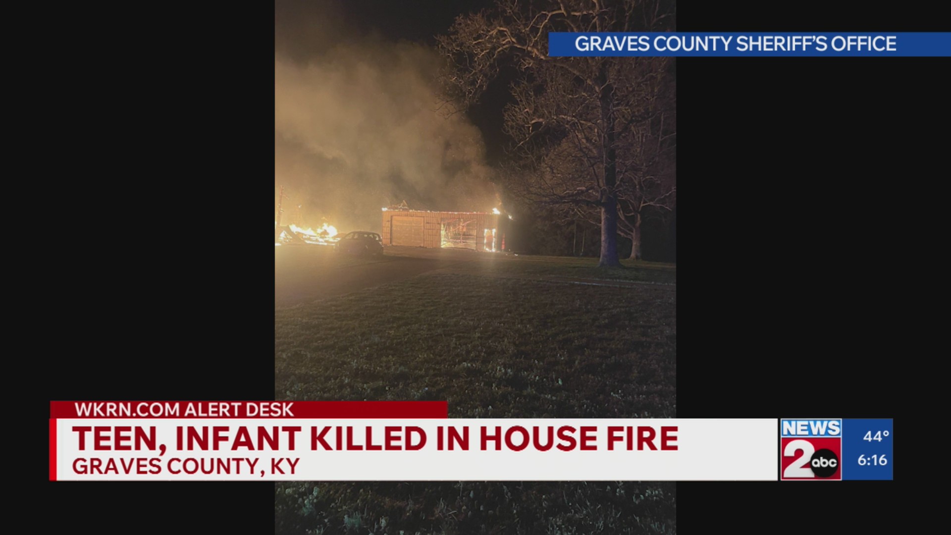 Teen, infant killed in Graves County, KY house fire – WKRN News 2