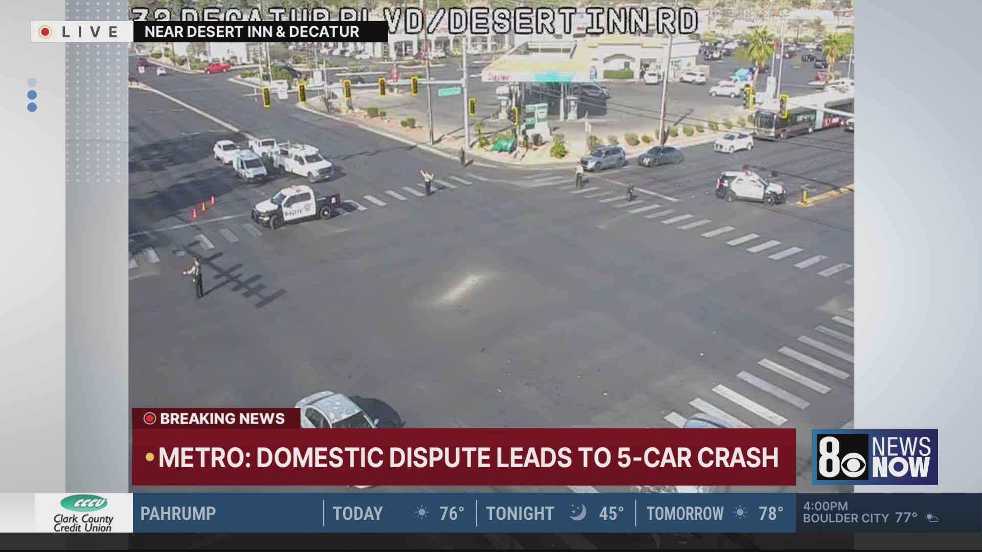Domestic dispute leads to multi-car crash in Las Vegas: police – KLAS
