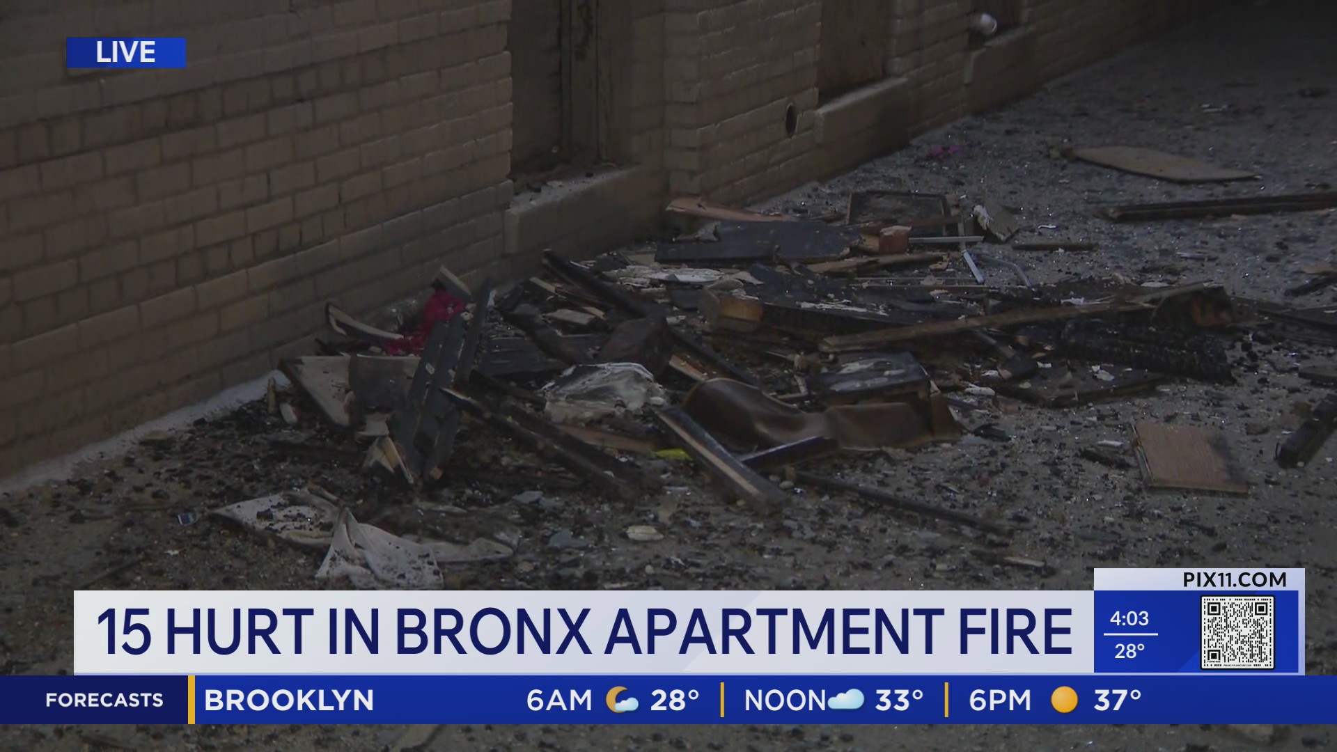 Fifteen hurt in Bronx apartment fire – PIX11