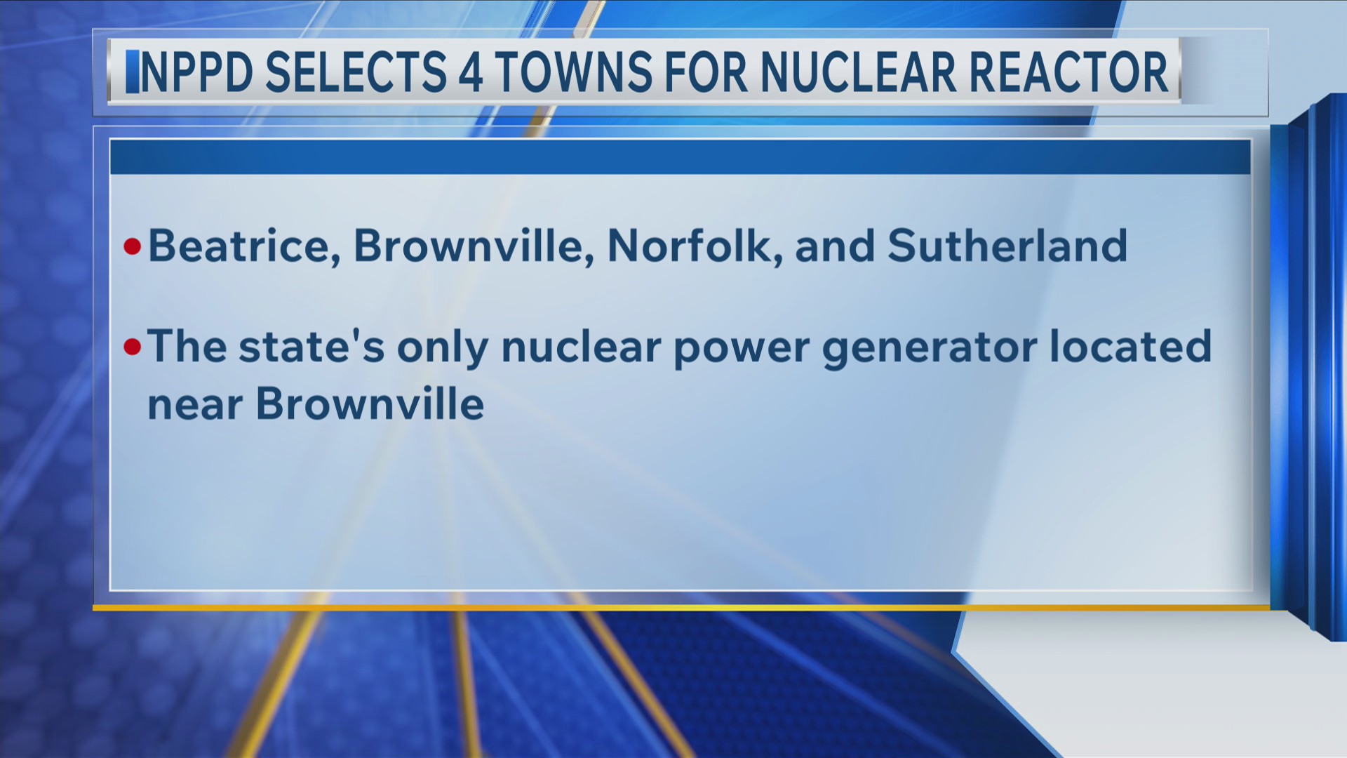 NPPD selects 4 towns for nuclear reactor – KCAU 9 News | Sioux City, IA ...