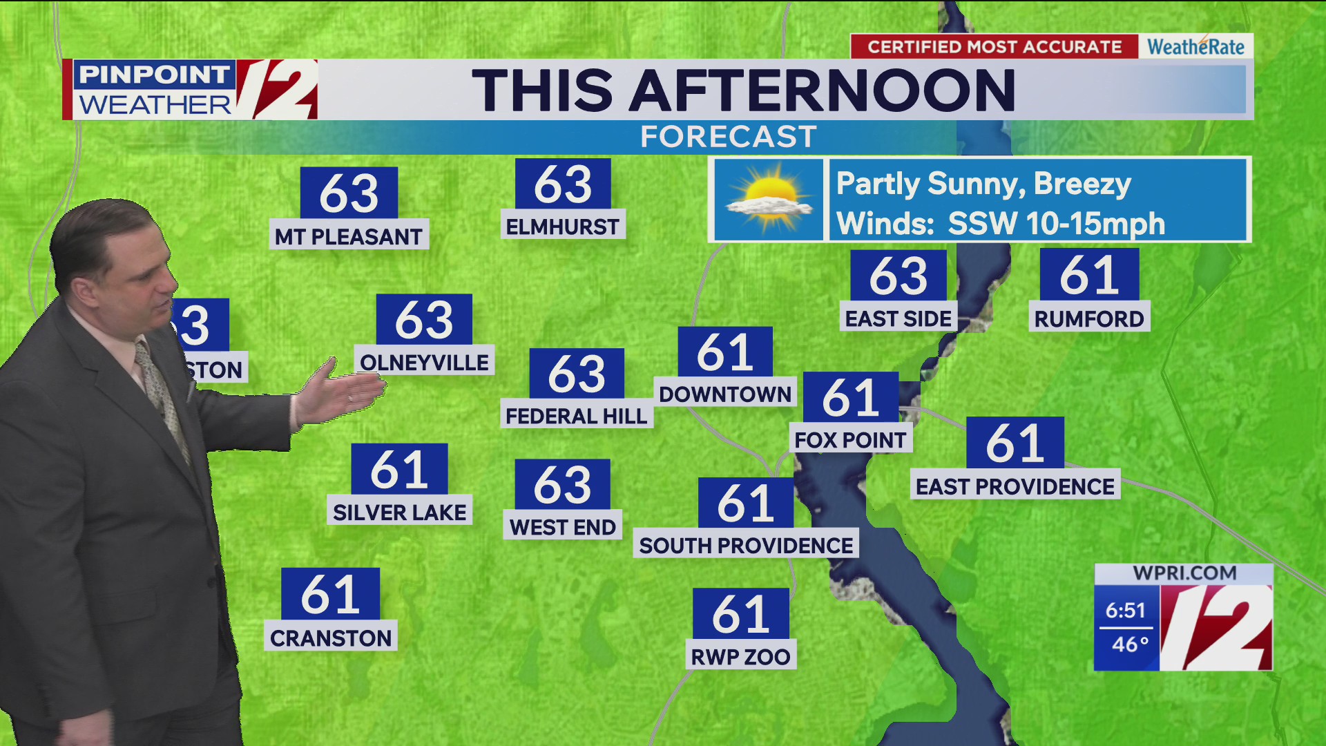 WPRI 12 Weather Forecast for 3/26/26: Showers to partial sun today ...