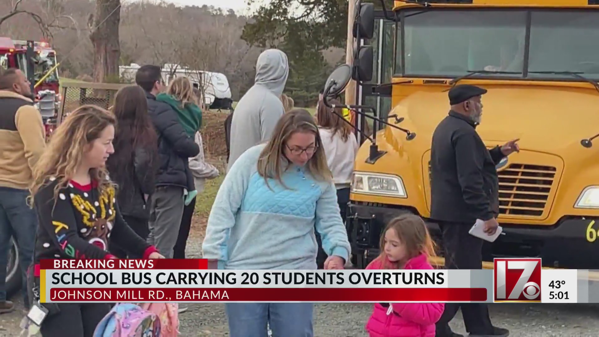 School bus overturns with 20 students on board in Durham County – CBS17.com