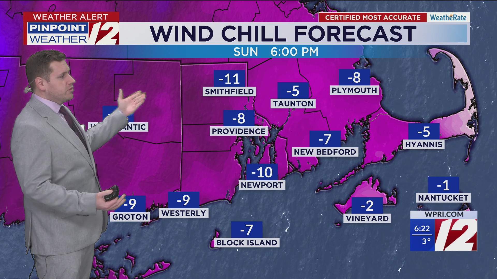 WPRI 12 Weather Forecast 2/8/26: Frigid, Gusty Conditions Today and ...